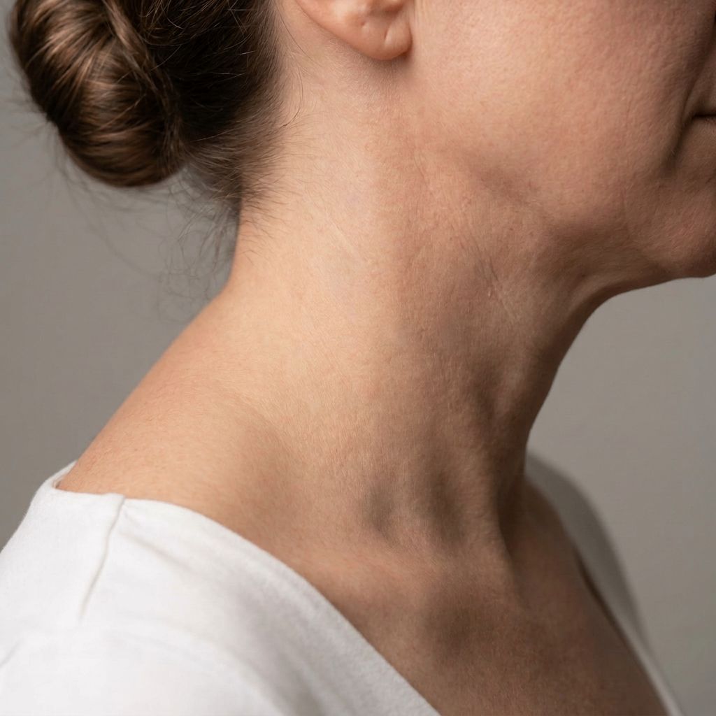 Zona del cuello y escote tras usar Dermly
